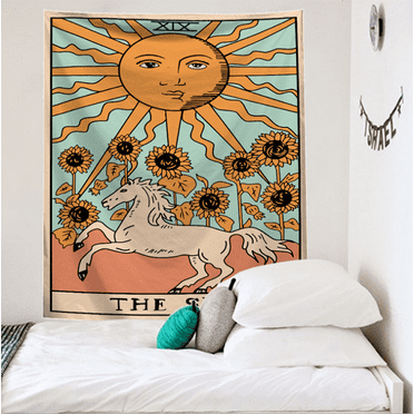Bohemian Mandala Tapestry Medallion Floral Tapestries Boho Hippie with Dotted Daisy Tapestry for Bedroom 59.1 x 82.7 inches 